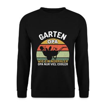 Garten Opa Wie Ein Normaler Opa Nur Viel Cooler - Unisex Pullover - Schwarz - Vorne - Alina (178cm) & Michal (187cm)