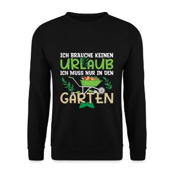 Ich Brauche Keinen Urlaub Ich Muss Nur In Den - Unisex Pullover - Schwarz - Vorne - Alina (178cm) & Michal (187cm)