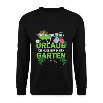 Ich Brauche Keinen Urlaub Ich Muss Nur In Den - Unisex Pullover - Schwarz - Vorne - Alina (178cm) & Michal (187cm)
