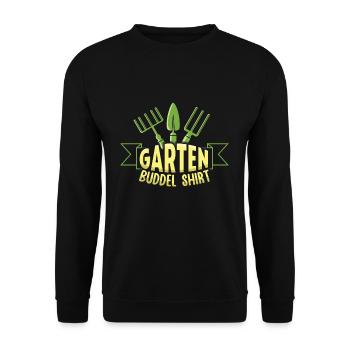 Garten Buddel Shirt - Unisex Pullover - Schwarz - Vorne - Alina (178cm) & Michal (187cm)