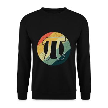 Vintage March Math Holiday Mathematics Funny Pi - Unisex Sweatshirt - black - Front - Alina (178cm) & Michal (187cm)