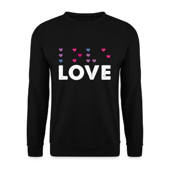 Heart Love Braille Alphabet Braille Sprache - Unisex Pullover - Schwarz - Vorne - Alina (178cm) & Michal (187cm)