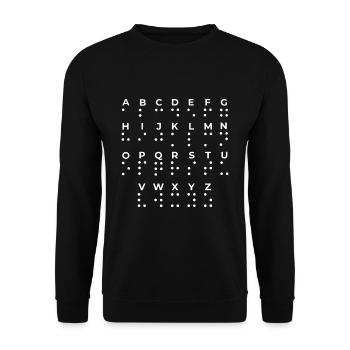 Braille Love Braille Language Braille Alphabet - Unisex Sweatshirt - black - Front - Alina (178cm) & Michal (187cm)