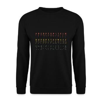 Vintage Love Braille Sprache Braille Alphabet - Unisex Pullover - Schwarz - Vorne - Alina (178cm) & Michal (187cm)