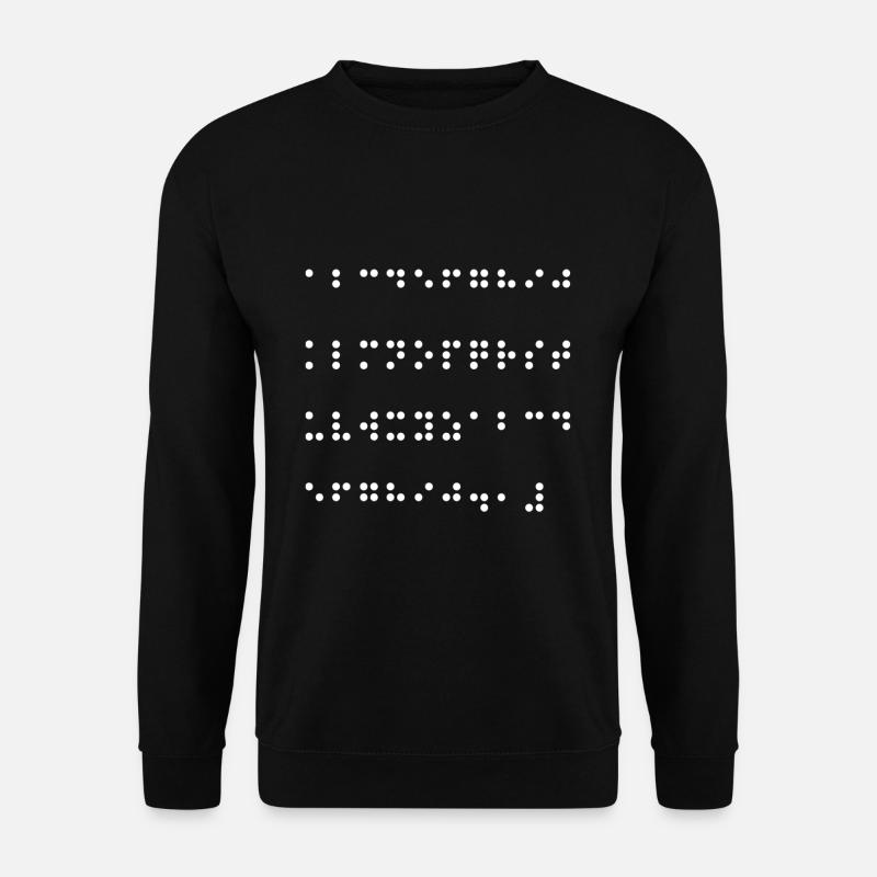 Braillepunkte Sprache Braille-Alphabet - Unisex Pullover - Schwarz