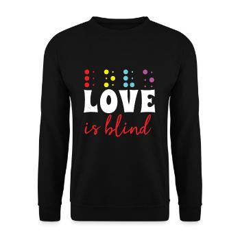 Retro Braille Alphabet Language Braille Love - Unisex Sweatshirt - black - Front - Alina (178cm) & Michal (187cm)