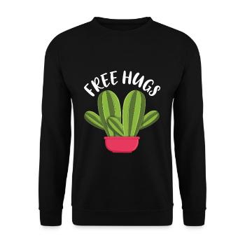 Umarmung Lustiger Kaktus Farmer Garten Hobby Gärtner - Unisex Pullover - Schwarz - Vorne - Alina (178cm) & Michal (187cm)