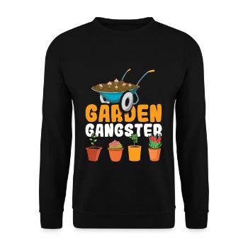 Pflanzen Bauer Garten Gangster Hobbygärtner - Unisex Pullover - Schwarz - Vorne - Alina (178cm) & Michal (187cm)
