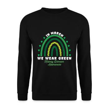 We Wear Green Kidney Disease Awareness - Unisex Sweatshirt - black - Front - Alina (178cm) & Michal (187cm)
