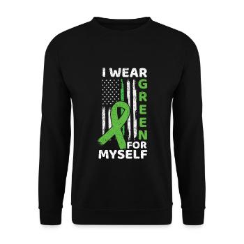 Ich trage Green Kidney Disease Awareness Month - Unisex Pullover - Schwarz - Vorne - Alina (178cm) & Michal (187cm)