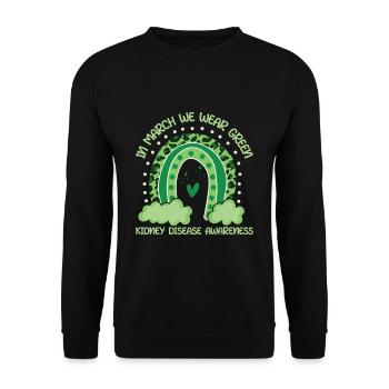 Rainbow Wear Green Nierenkrankheit Bewusstseinsmonat - Unisex Pullover - Schwarz - Vorne - Alina (178cm) & Michal (187cm)