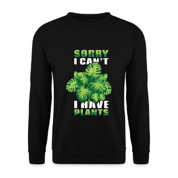 Kann keine Pflanzen haben Landwirt Garten Hobby Gärtner - Unisex Pullover - Schwarz - Vorne - Alina (178cm) & Michal (187cm)