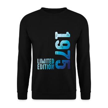 Since 1975 Year 1975 Retro Vintage 1975 Birth - Unisex Sweatshirt - black - Front - Alina (178cm) & Michal (187cm)