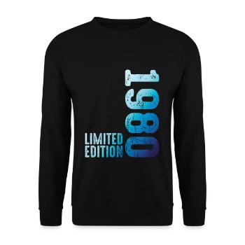 Since 1980 Year 1980 Retro Vintage 1980 Birth - Unisex Sweatshirt - black - Front - Alina (178cm) & Michal (187cm)