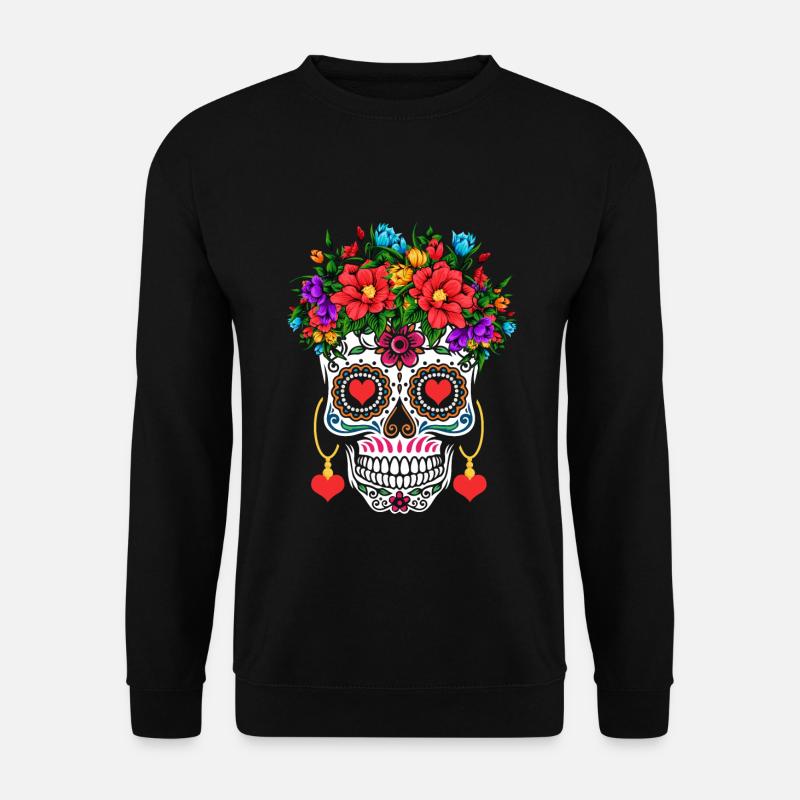 Valentinstag Zuckerknochen Muertos Tag Halloween - Unisex Pullover - Schwarz