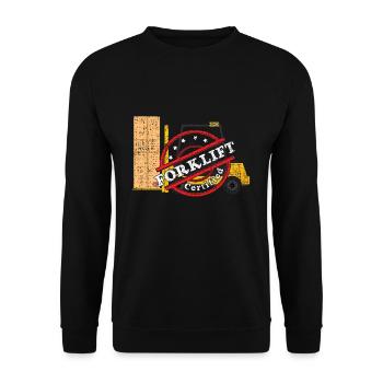 Opérateur de chariot élévateur Conducteur de chariot élévateur - Sweat-shirt Unisexe - noir - Devant - Alina (178cm) & Michal (187cm)