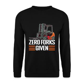 Gabeln gegeben Gabelstaplerfahrer Lustiger Gabelstapler - Unisex Pullover - Schwarz - Vorne - Alina (178cm) & Michal (187cm)