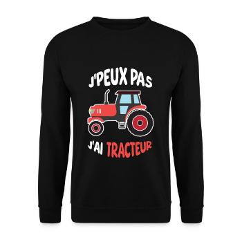 Can't I Have A Tractor Farm Farmer - Unisex Sweatshirt - black - Front - Alina (178cm) & Michal (187cm)