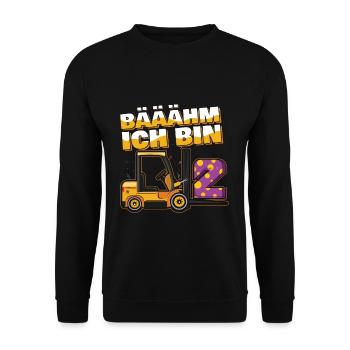 Age 2 Years Old Kids Forklift Fork Truck Lift - Unisex Sweatshirt - black - Front - Alina (178cm) & Michal (187cm)
