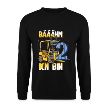 2 Years Old Kids Forklift Fork Truck Lift Truck - Unisex Sweatshirt - black - Front - Alina (178cm) & Michal (187cm)