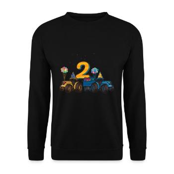 2 ans Enfants Tracteur Camion Agricole Agriculteur - Sweat-shirt Unisexe - noir - Devant - Alina (178cm) & Michal (187cm)