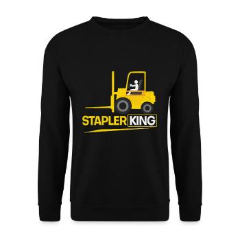 Boss Of Forklift Driver Truck Operator Forklift - Unisex Sweatshirt - black - Front - Alina (178cm) & Michal (187cm)