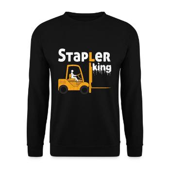 Funny Forklift Driver Boss Truck Operator Forklift - Unisex Sweatshirt - black - Front - Alina (178cm) & Michal (187cm)
