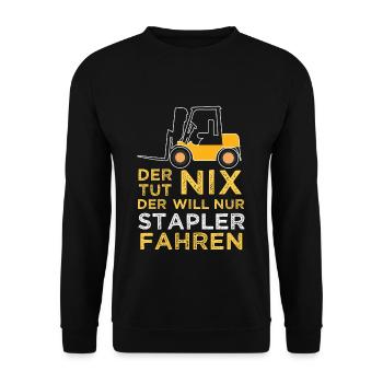 Want To Be A Forklift Driver Truck Operator - Unisex Sweatshirt - black - Front - Alina (178cm) & Michal (187cm)