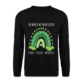 Rainbow March Wear Green Kidney Disease Awareness - Unisex Sweatshirt - black - Front - Alina (178cm) & Michal (187cm)