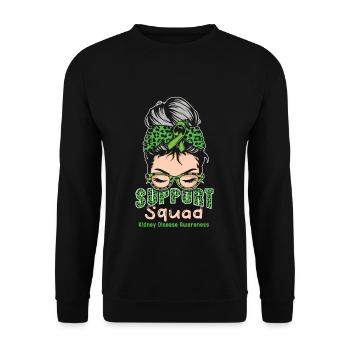 Support Squad Green Kidney Disease Awareness Month - Unisex Sweatshirt - black - Front - Alina (178cm) & Michal (187cm)