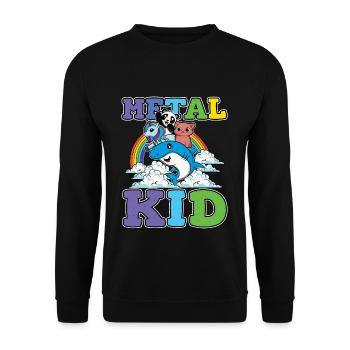 Licorne Requin Panda Chat Amour Musique Rock Métal Enfant - Sweat-shirt Unisexe - noir - Devant - Alina (178cm) & Michal (187cm)