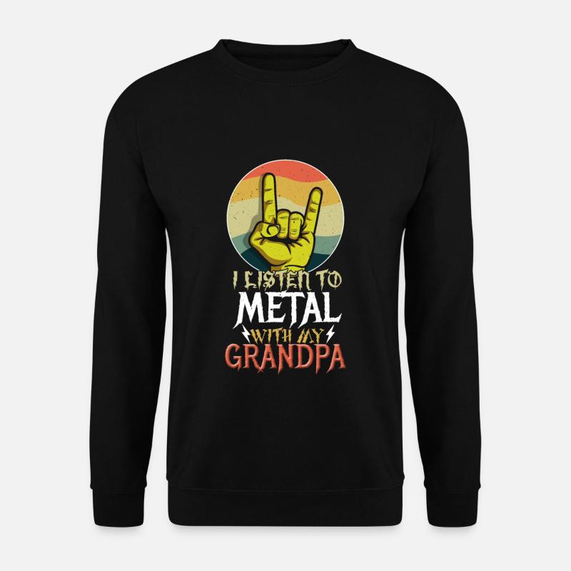 Metal mit Opa Metal Kid Music Lover Rocker - Unisex Pullover - Schwarz