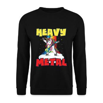 Rock Sign Guitar Unicorn Rainbow Kid Music - Unisex Sweatshirt - black - Front - Alina (178cm) & Michal (187cm)