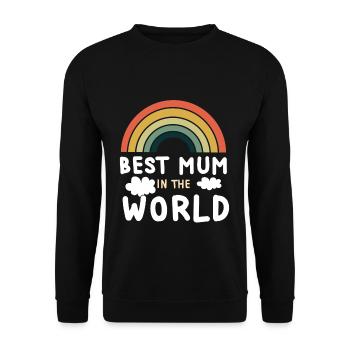 Regenbogen Mama Beste Mutter Alles Gute zum Muttertag - Unisex Pullover - Schwarz - Vorne - Alina (178cm) & Michal (187cm)