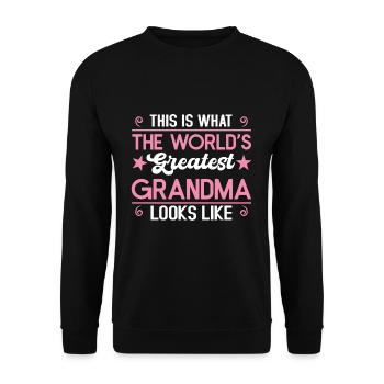 La plus grande grand-mère ressemble à la fête des mères - Sweat-shirt Unisexe - noir - Devant - Alina (178cm) & Michal (187cm)