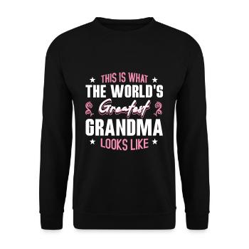 La plus grande grand-mère ressemble à la fête des mères - Sweat-shirt Unisexe - noir - Devant - Alina (178cm) & Michal (187cm)