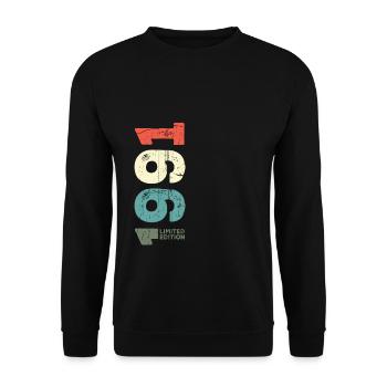 Seit 1991 Jahr 1991 Retro 1991 Jahrgang 1991 - Unisex Pullover - Schwarz - Vorne - Alina (178cm) & Michal (187cm)