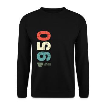 Since 1950 Year 1950 Retro Vintage 1950 Birth - Unisex Sweatshirt - black - Front - Alina (178cm) & Michal (187cm)
