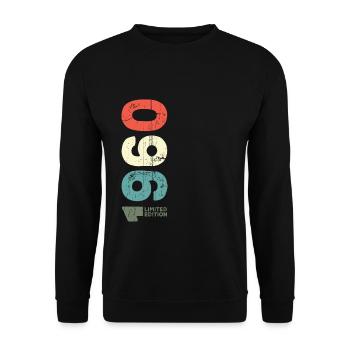 Seit 1960 Jahr 1960 Retro 1960 Jahrgang 1960 - Unisex Pullover - Schwarz - Vorne - Alina (178cm) & Michal (187cm)