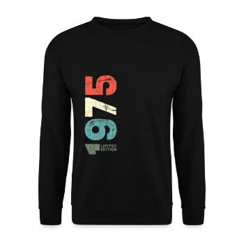 Seit 1975 Jahr 1975 Retro 1975 Jahrgang 1975 - Unisex Pullover - Schwarz - Vorne - Alina (178cm) & Michal (187cm)