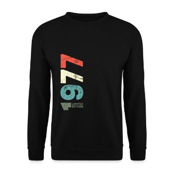 Depuis 1977 Année 1977 Rétro 1977 Millésime 1977 - Sweat-shirt Unisexe - noir - Devant - Alina (178cm) & Michal (187cm)