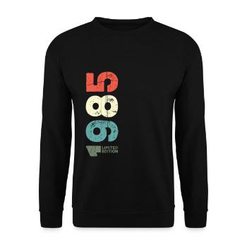 Seit 1985 Jahr 1985 Retro 1985 Jahrgang 1985 - Unisex Pullover - Schwarz - Vorne - Alina (178cm) & Michal (187cm)