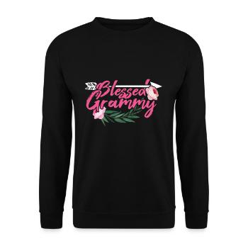 Grandmom Love Mom Floral Mother's Day - Unisex Sweatshirt - black - Front - Alina (178cm) & Michal (187cm)