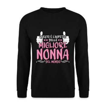 Best Grandmother Looks Italian Mother's Day - Unisex Sweatshirt - black - Front - Alina (178cm) & Michal (187cm)