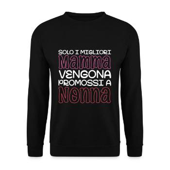 Best Moms Promoted To Grandmom Italian Mothers Day - Unisex Sweatshirt - black - Front - Alina (178cm) & Michal (187cm)