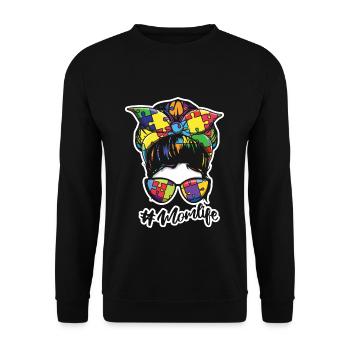Proud Mom Mommy Puzzle Autism Awareness - Sweat-shirt Unisexe - noir - Devant - Alina (178cm) & Michal (187cm)