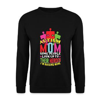 Autism Mom Mommy Puzzle Autism Awareness - Unisex Sweatshirt - black - Front - Alina (178cm) & Michal (187cm)