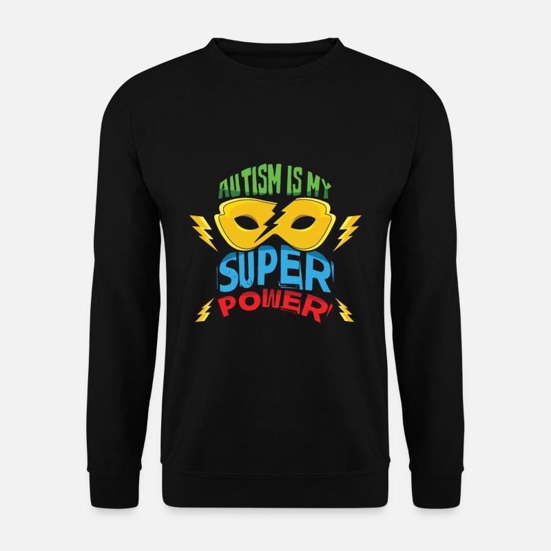 Held buntes Puzzle Meine Macht ist Autismus-Bewusstsein - Unisex Pullover - Schwarz