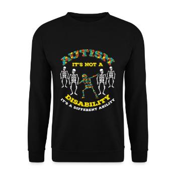 Different Ability Puzzle Colorful Autism Awareness - Unisex Sweatshirt - black - Front - Alina (178cm) & Michal (187cm)
