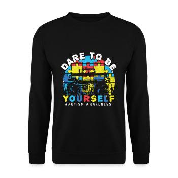 Dare Be Yourself Truck Puzzle Autism Awareness - Sweat-shirt Unisexe - noir - Devant - Alina (178cm) & Michal (187cm)